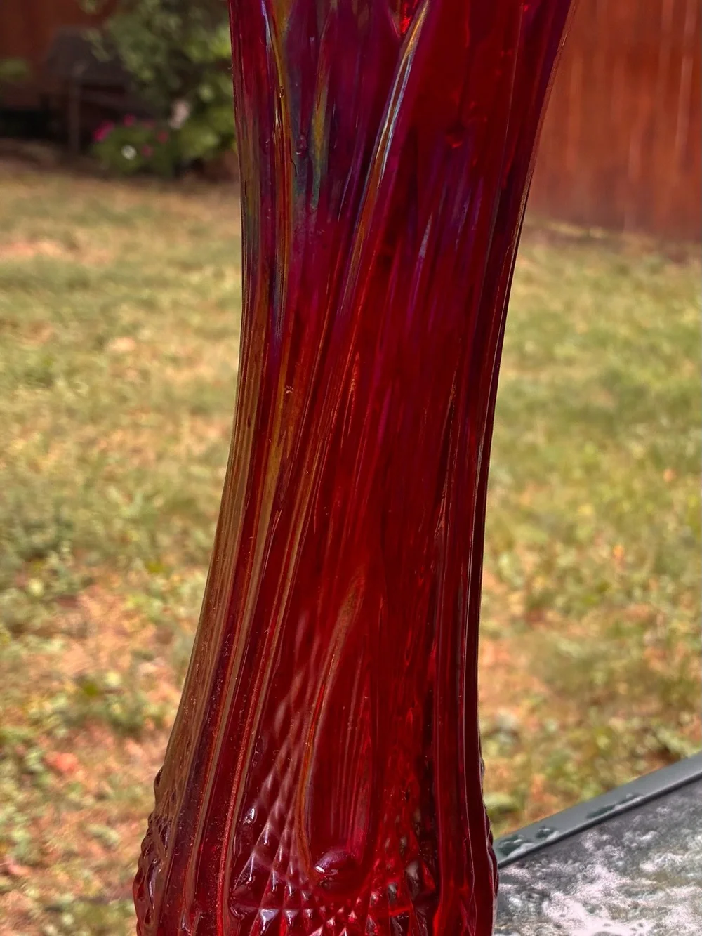 Vintage Indiana Glass Swung Glass Vase